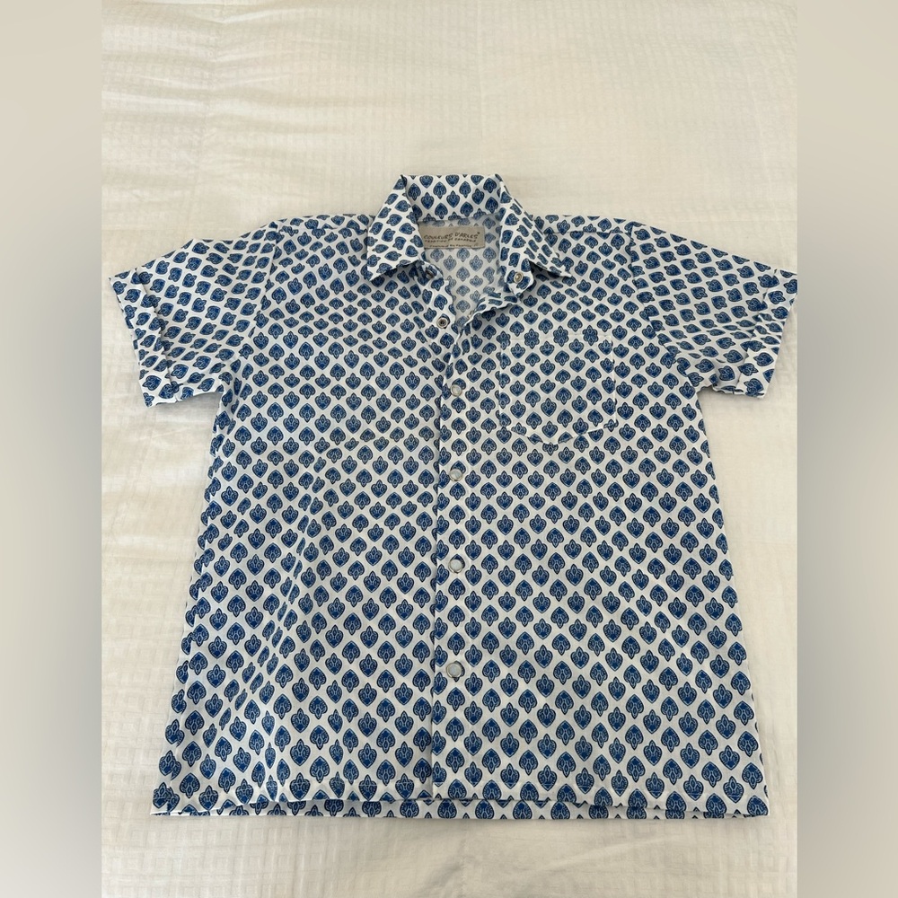 Couleurs d’Arles Reyn Spooner Blue and White Patterned Shirt